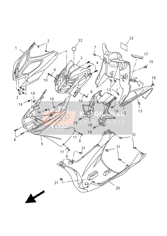 5BRF836K0200, Verkleidung,Inneres 1, Yamaha, 5